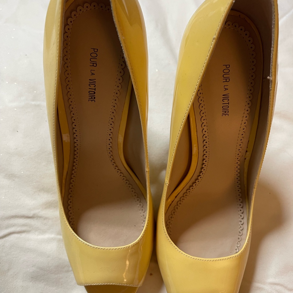 Pour La Victoire Yellow Women's Platform Shoes